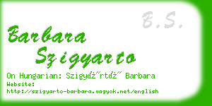 barbara szigyarto business card